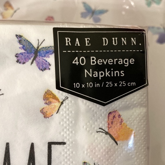 NEW! Rae Dunn HOME BUTTERFLY PAPER LUNCHEON PLATES AND NAPKINS - Picture 8 of 8